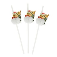 Трубочки для коктейля С новым годом обезьянка с шампанским (1уп/6шт) 1110446