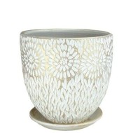 Кашпо Астра бутон Бело-Жемчужная Арт-23-223 (D-24см)