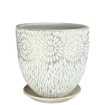 Кашпо Астра бутон Бело-Жемчужная Арт-23-223 (D-24см)
