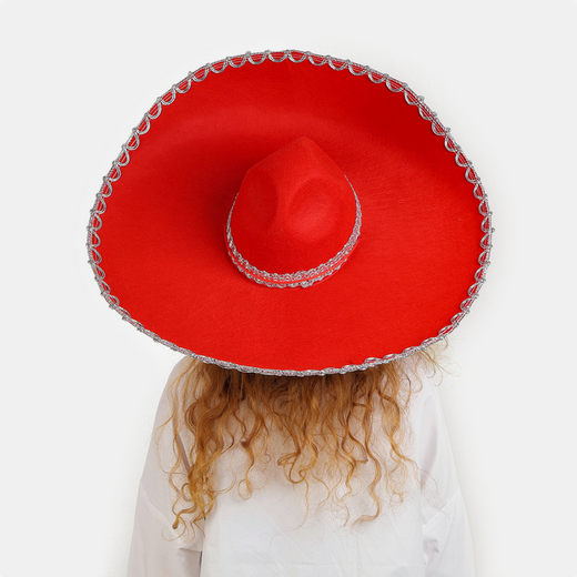 Шляпа Мексиканка Красная р-р.56-58 Арт-320161 Шляпа Мексиканка Красная р-р.56-58 Арт-320161