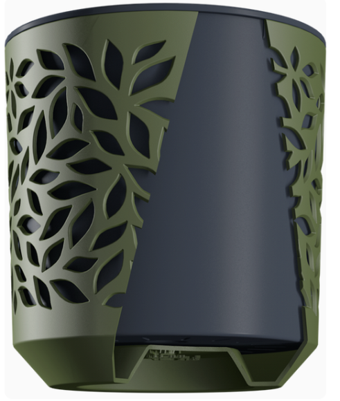 Горшок Leaves 1,25лит Оливка/Антрацит (с дренажной системой)