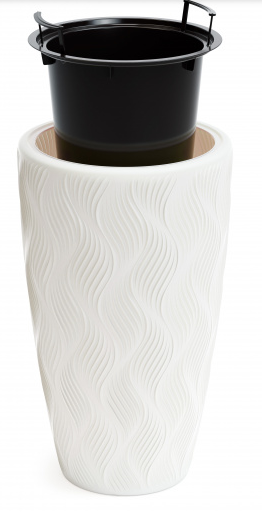 Горшок Флэйм 24лит Белый (со вставкой 5лит) М-8883 (D-20см)