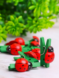 Прищепка Божья коровка 2см (1уп/24шт) Цена за штуку