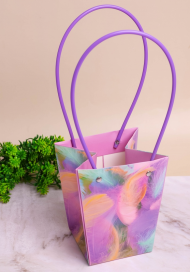 Сумочка для горшечных цветов 130*95*155мм Трапеция Перья Арт-48