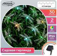 Лампа на солнечной батарее нить Стрекозы 4,5м*30-LED Арт-6253363