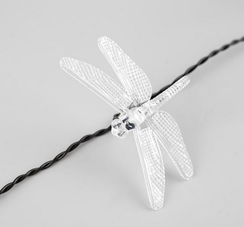 Лампа на солнечной батарее нить Стрекозы 4,5м*30-LED Арт-6253363