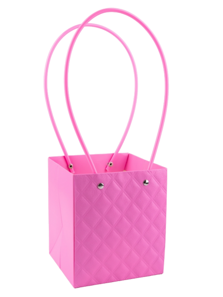 Сумочка для горшечных цветов 128*125мм Ромбы Малиновая