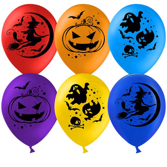 Шар латексный 12/30см пастель Хэллоуин 1уп/100шт Арт 612505
