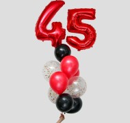 Фонтан из шаров 45лет 11шт латекс+фольга Арт 3786682