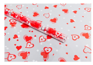 Пленка прозрачная с рисунком Валентин Красно-Белая 70см/8м