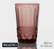 Стакан стеклянный Magistro Ла-Манш Розовый 350мл