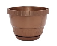 Горшок Крокус классик 150мм Бронза с поддоном высота 12см
