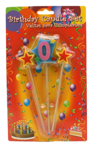 Свеча Цифра 0 Звездочка (набор 3 шт) 420582