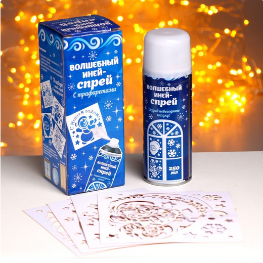 Иней Искусственный Зимняя Сказка Белый с Трафаретами 160гр Арт-1436179 Иней Искусственный Зимняя Сказка Белый с Трафаретами 160гр Арт-1436179