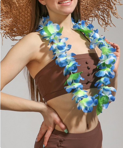 Ожерелье гавайское Сказка голубое Арт-126890