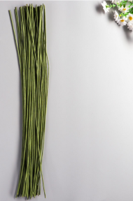 Проволока для изготовления искусственных цветов Зелёная 60см 50шт сеч*2мм