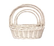 Корзина Набор Плетеных ИВА 4шт Лодочка Белые D-26/32/38/42см