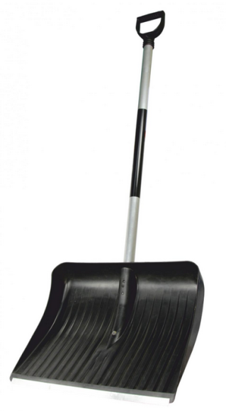 Лопата Снег пластиковая 485*385мм с мет.кромкой/С черенком М-1237