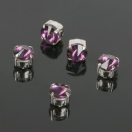 Стразы в цапах 6*6мм Фиолетовые в Серебре (1уп/5шт) 2328329