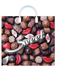 Сумочка пакет п/э пластик ручка 380*340мм Десерт Арт-ВУР51606