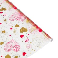 Пленка прозрачная с рисунком Адоре (Adore) Красная-Золото 70см/200гр