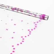 Пленка прозрачная с рисунком Искра Яр.Розово-Белая 70см/200гр