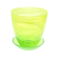 Кашпо для орхидей Стекло №-4 Алебастр Жёлто-Зелёный (D-15,5см)