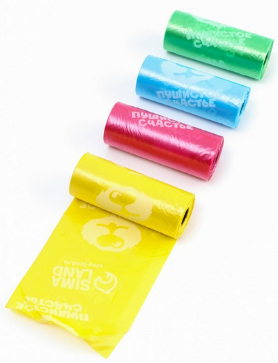 Пакеты для уборки за собаками Пушистое счастье 3шт*15шт (22*30см)