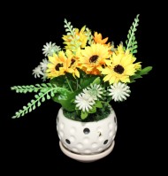 Цветы в вазоне керамич Ромашка средняя 16см Цветы в вазоне керамич Ромашка средняя 16см