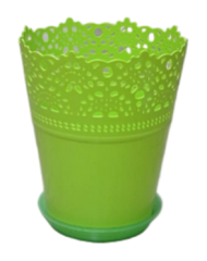 Горшок Ажур 185мм Салатовый БЕЗ поддонов М-3093 (М-пл)