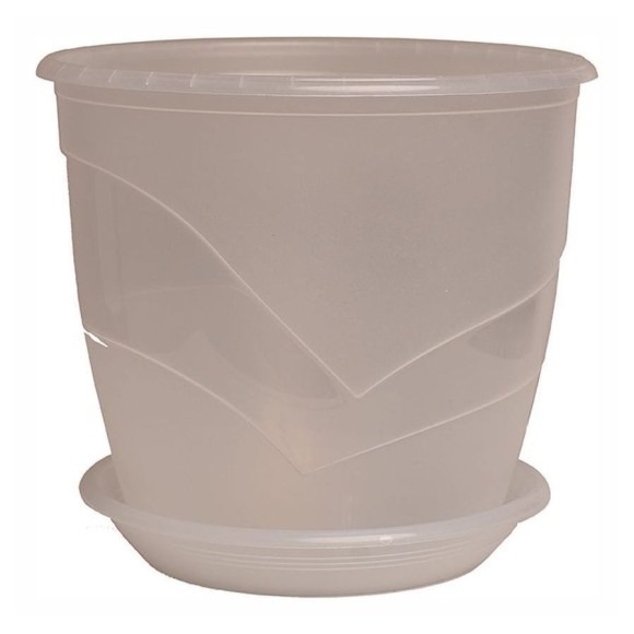 Горшок Венеция 2лит D-16см Прозрачный с поддоном