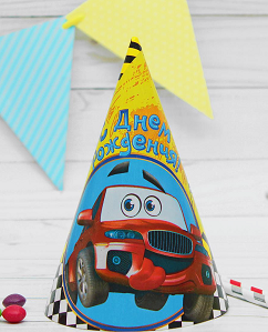 Колпак бумажный Гонки 6шт Арт-6894