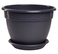 Горшок Антик 10лит D-32см Антрацит с поддоном