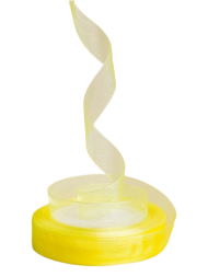 Лента Органза 15мм*25ярд Жёлтая