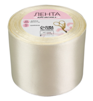 Лента Атласная 75мм*25ярд Сливочная