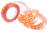 Лента Ромашки 2см*50ярд Оранжевые РОССИЯ