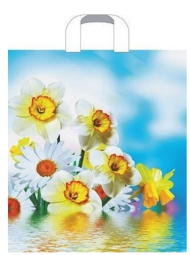 Сумочка пакет п/э петлевидная ручка 380*420мм Цветочная история Арт-51964