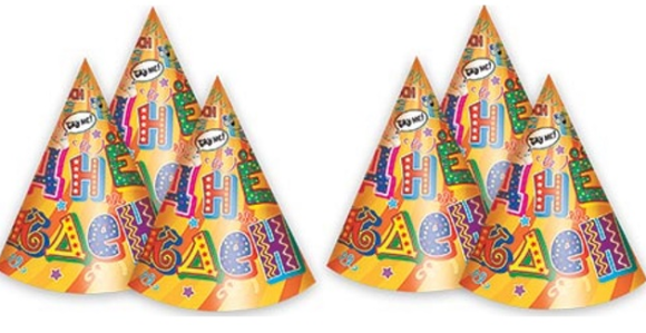 Колпак бумажный Праздничный 6шт Арт-8-08-014