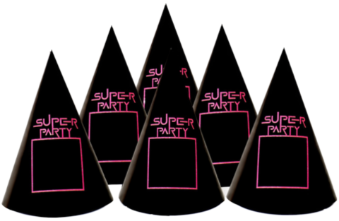 Колпак бумажный Super party Чёрный (1уп/10шт) Арт-7810945