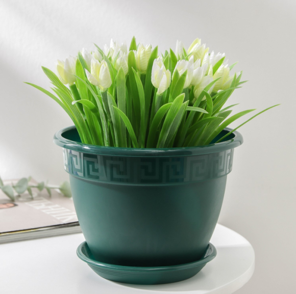 Горшок Антик 3,6лит D-22см Малахит с поддоном