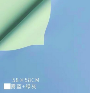 Пленка Листами Матовая двусторонняя Яр.Голубой-Фисташка 58см/58см (1уп/20шт) Цена за лист