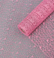 Сетка Паутинка с блестками Розовая 48см*5м