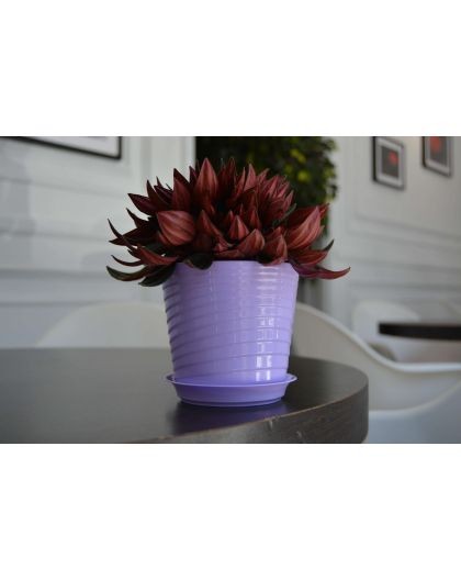 Горшок Верона 0,75лит D-11см Лаванда с поддоном (фиалочница)