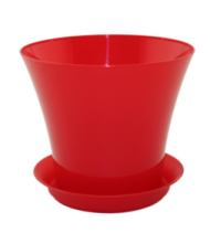 Горшок Сити 0,6лит Красный 11,5*10см с поддоном