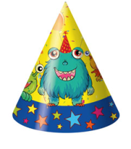 Колпак бумажный Глазастые (набор 6шт) 16см Арт-2-16-0023