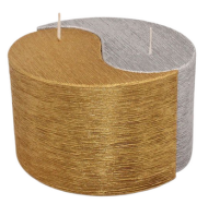 Свеча Инь-Янь Призма 125мм*75мм Золото-Серебро Арт-174534