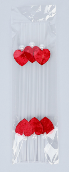 Трубочки для коктейля Сердечки 6шт Арт-10982042