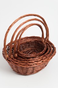 Корзина Набор Плетеных ИВА 4шт Лодочка Коричневые D-26/32/38/42см