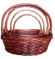 Корзина Набор Плетеных ИВА 4шт Лодочка Коричневые D-26/32/38/42см