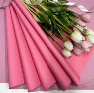 Пленка Листами Матовая двухсторонняя Румяна-Розовая 58/58см (1уп/10шт) Цена за лист